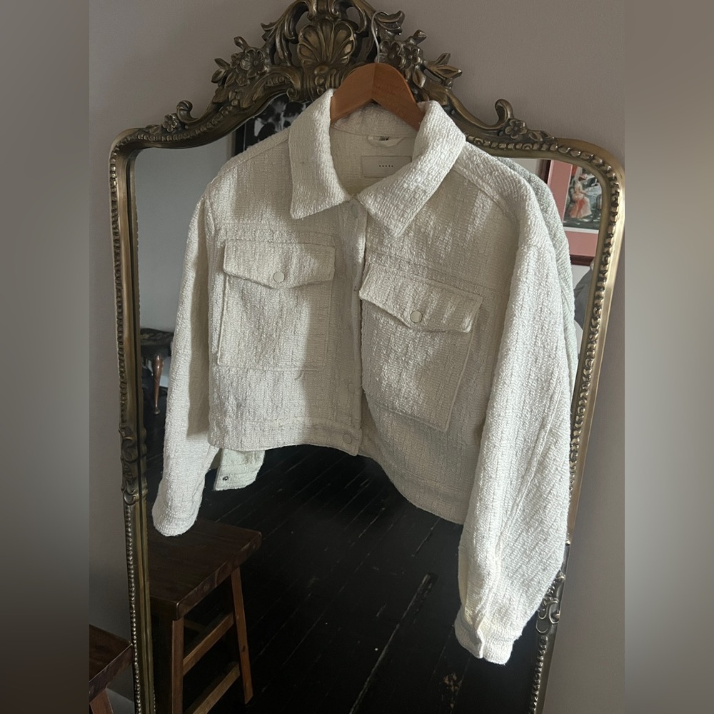 Blank NYC Textured Cream Jacket